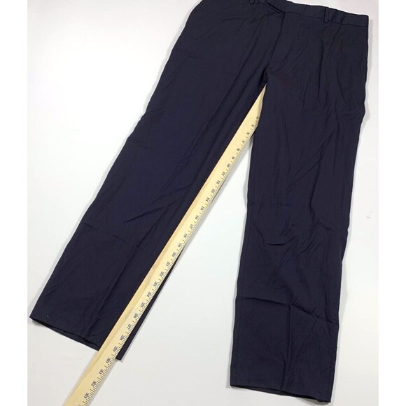 Hugo Boss Mens 33 x 30 Dark Blue Dress Pants Formal Casual Comfort - Picture 4 of 9